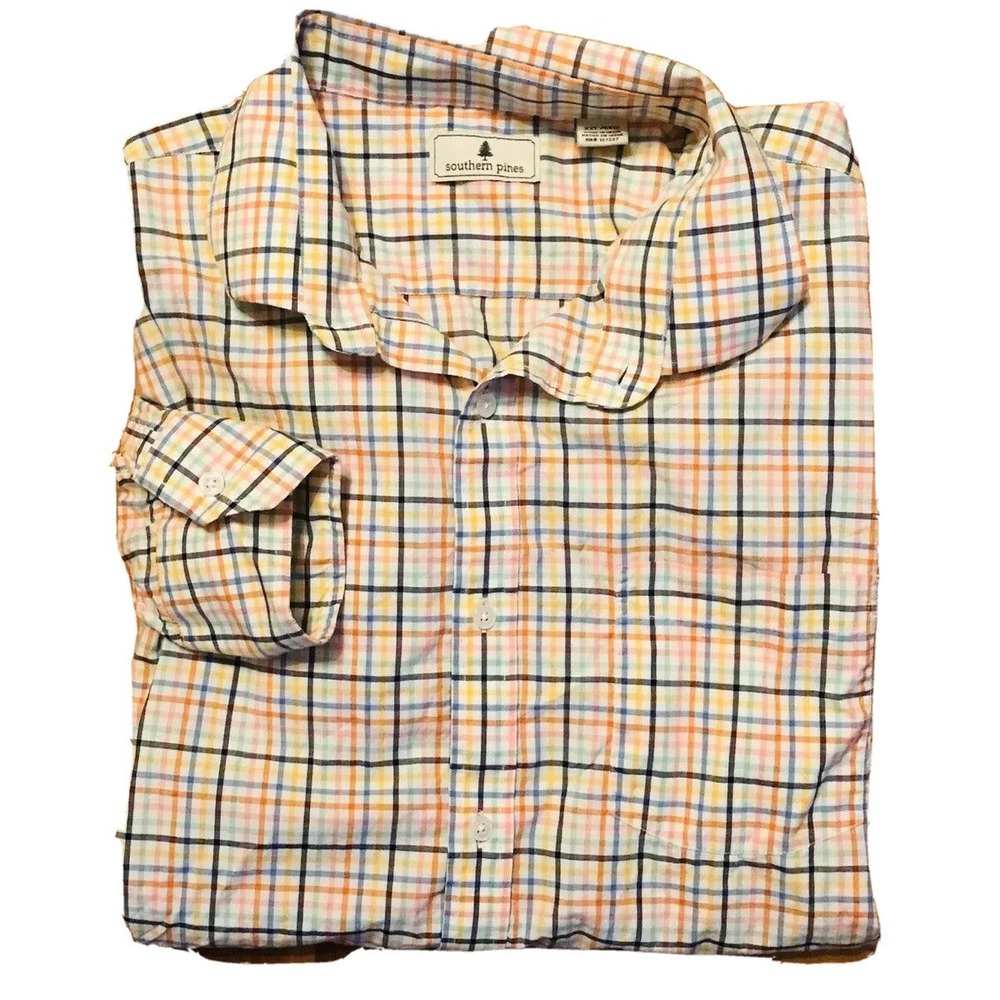 Southern Pines‎ Men's Multicolored Cross Striped Button Down Size 2XL XXL